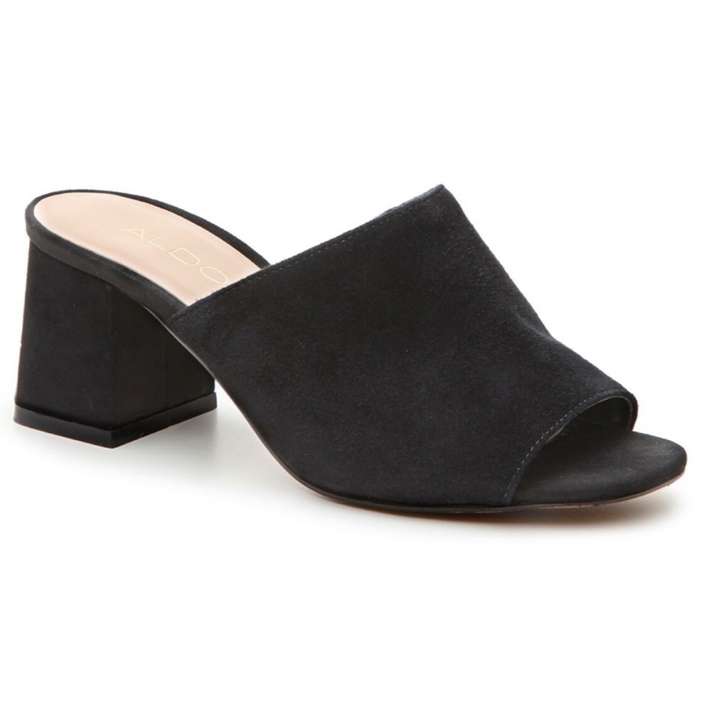 Aldo Resplandina Black Block Heel Sandal